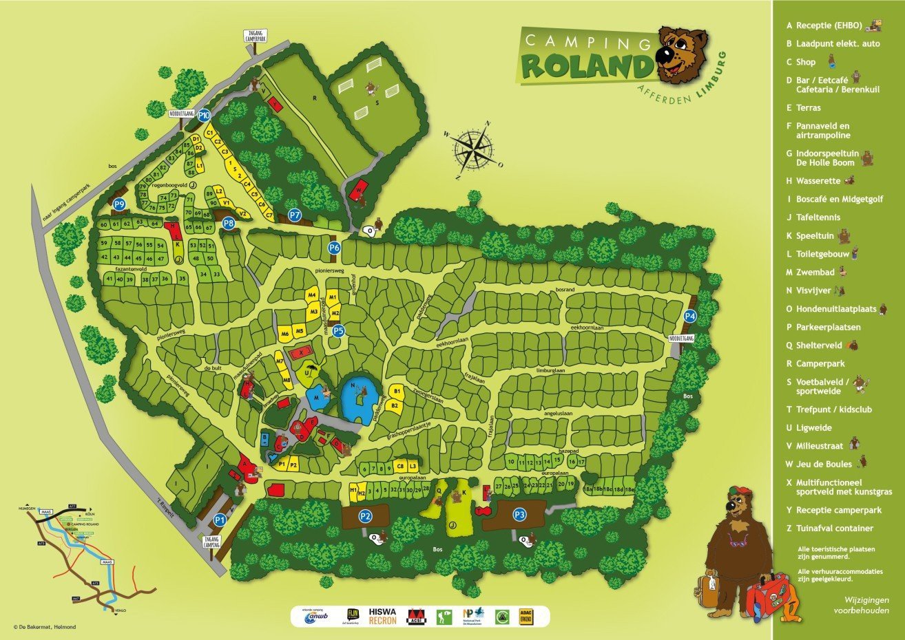 plattegrond Camping Roland